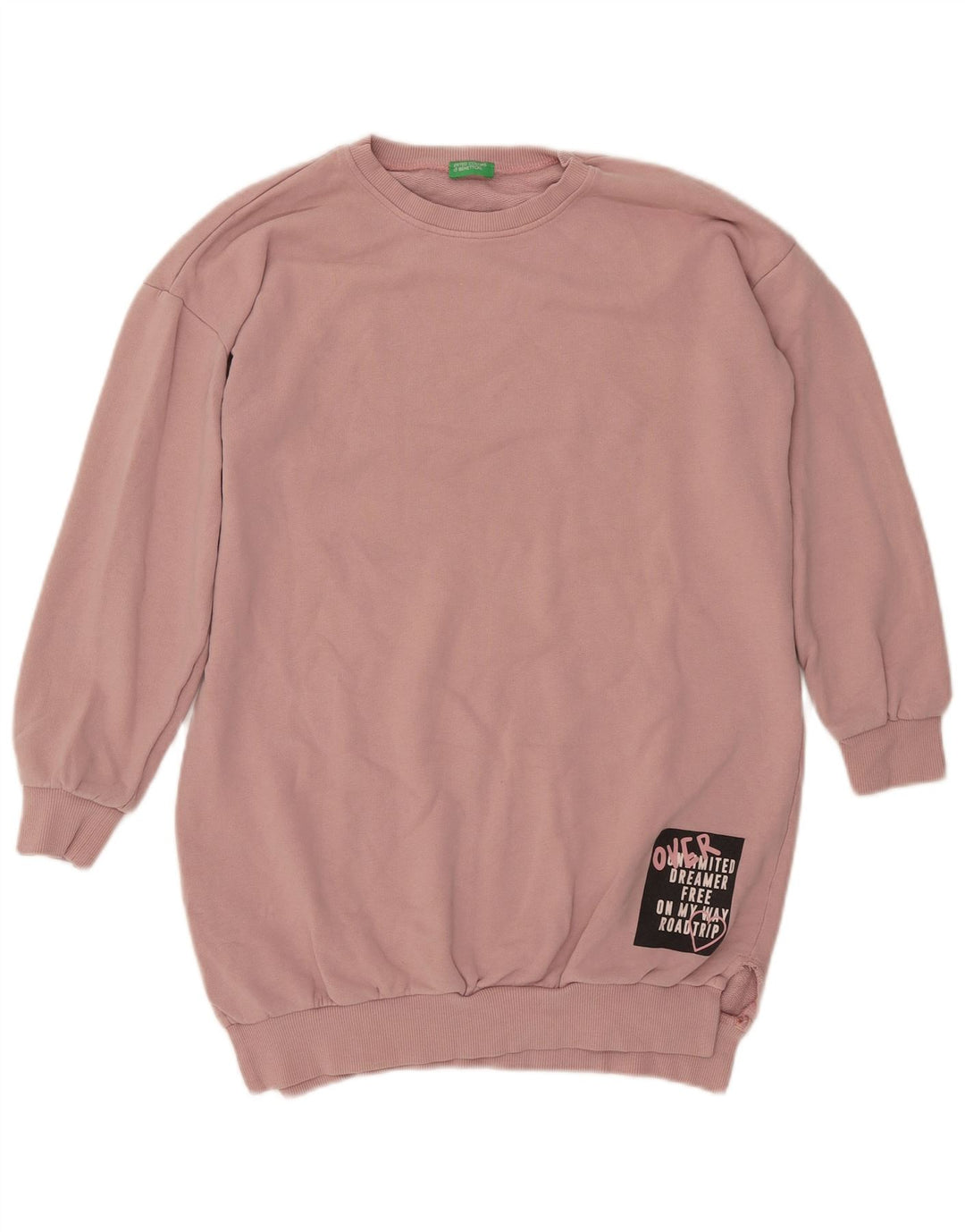 Suéter gráfico feminino BENETTON UK 16 grande rosa