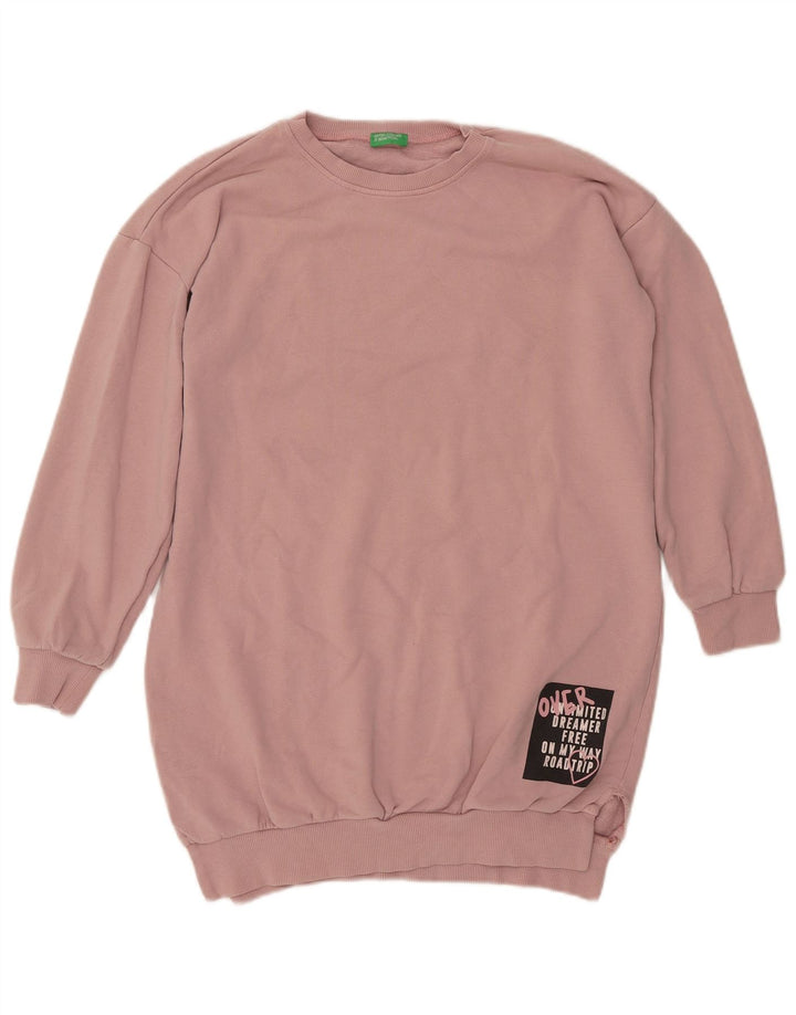 Suéter gráfico feminino BENETTON UK 16 grande rosa