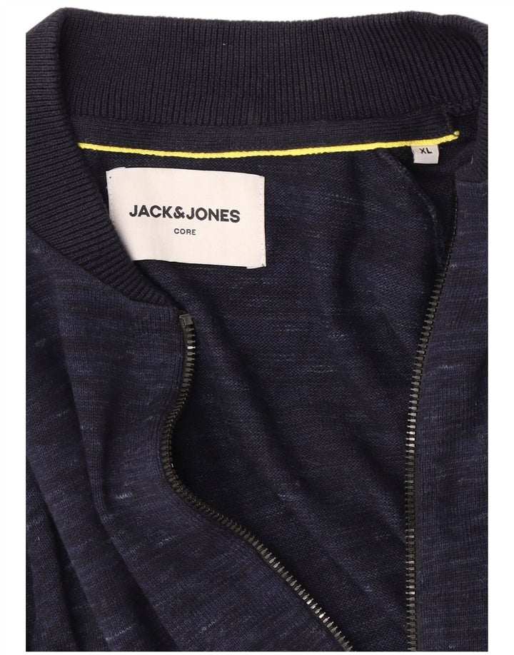 Suéter cardigã masculino Jack & Jones XL azul marinho manchado