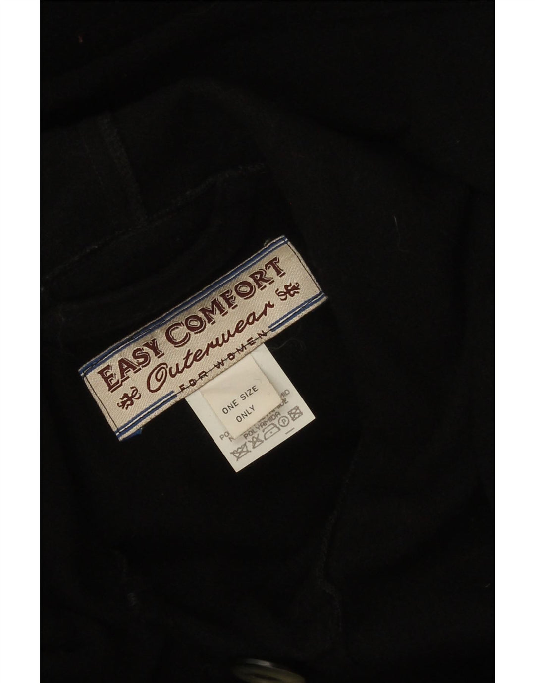 Casaco poncho com capuz feminino Easy Comfort, tamanho único, lã preta