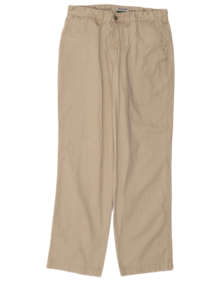 Dockers Mens Khakis Straight Chino Calças W34 L32 Bege