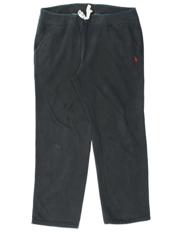 Calça de treino masculina Polo Ralph Lauren grande algodão preto