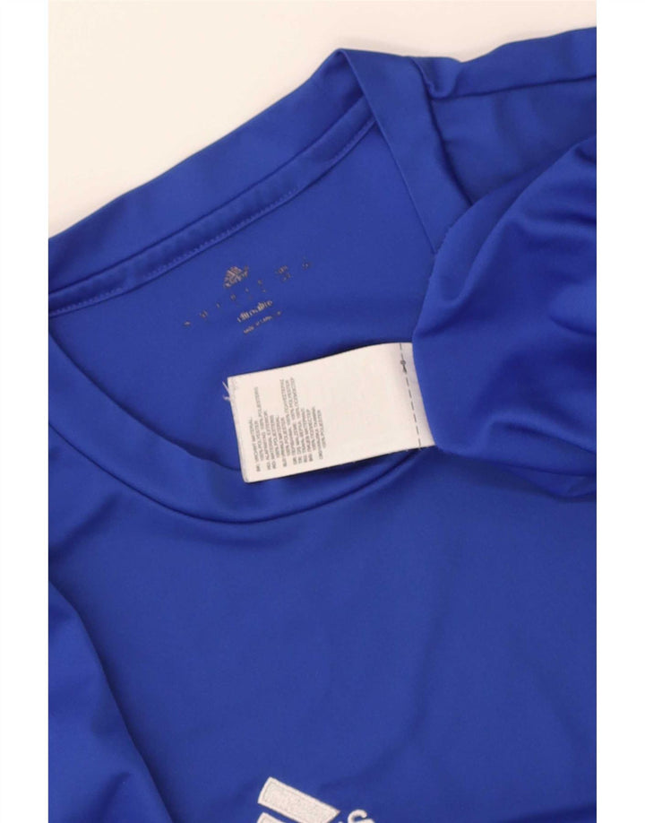 Adidas Masculino Climalite Camiseta Top Médio Azul Poliéster