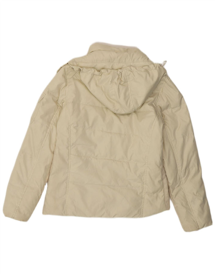 Jaqueta acolchoada com capuz masculina O'Neill UK 36 pequena poliéster branco