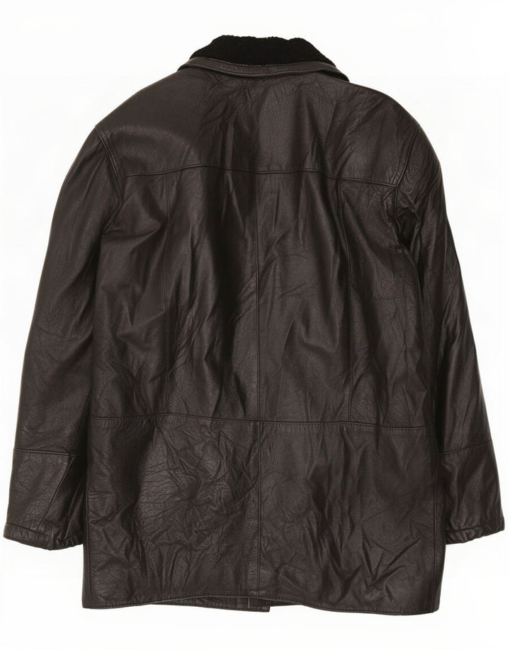 Jaqueta de couro masculina vintage IT 48 média preta