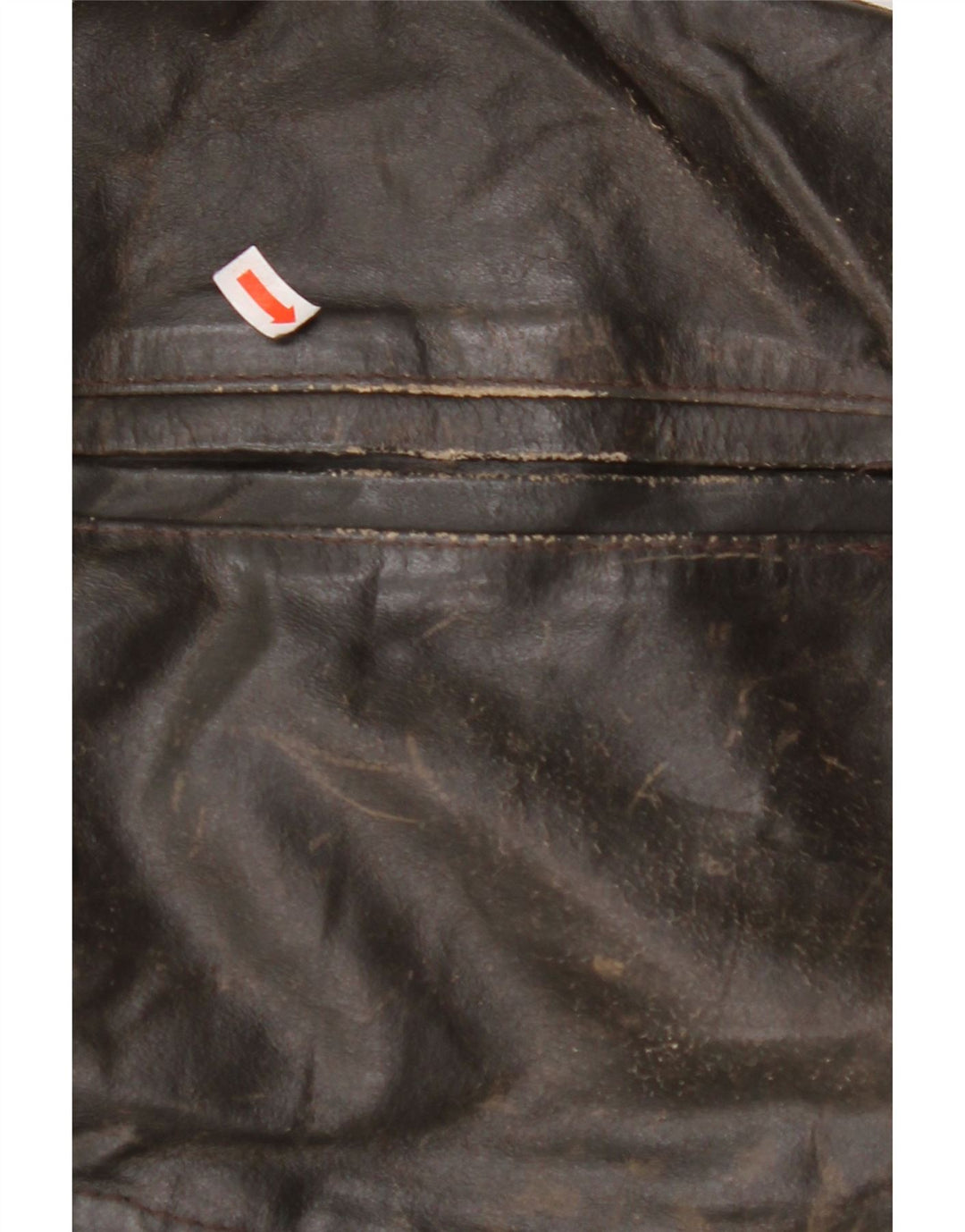 Jaqueta feminina de couro VINTAGE manga 3/4 Reino Unido 14 couro marrom médio