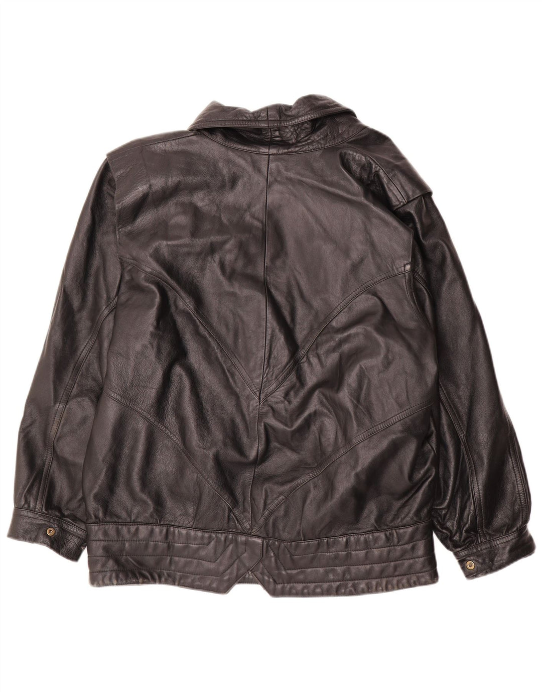 Jaqueta de couro feminina PELLETTERIA UK 20 2XL couro preto