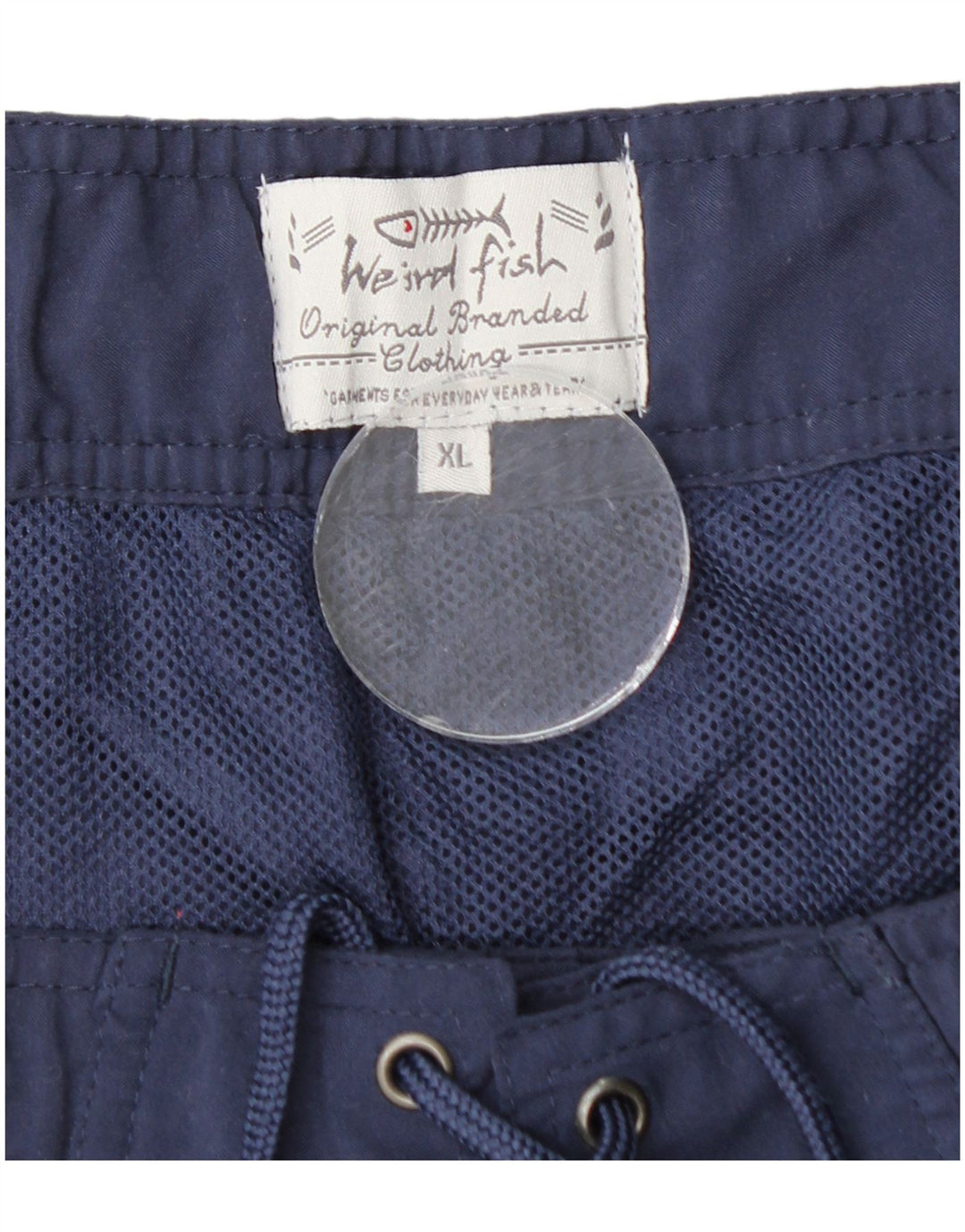 WEIRD FISH Mens Graphic Natação Shorts XL Azul Marinho Poliéster