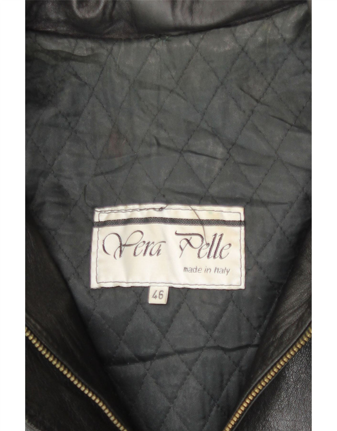 Jaqueta de couro com capuz feminino vintage IT 46 grande couro preto