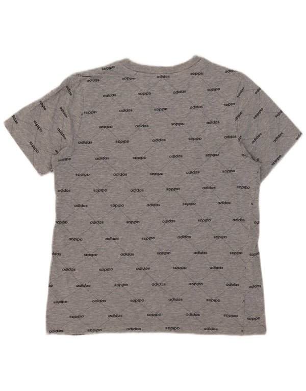 Camiseta Adidas Meninos Graphic Top 13-14 Anos Grande Algodão Cinza