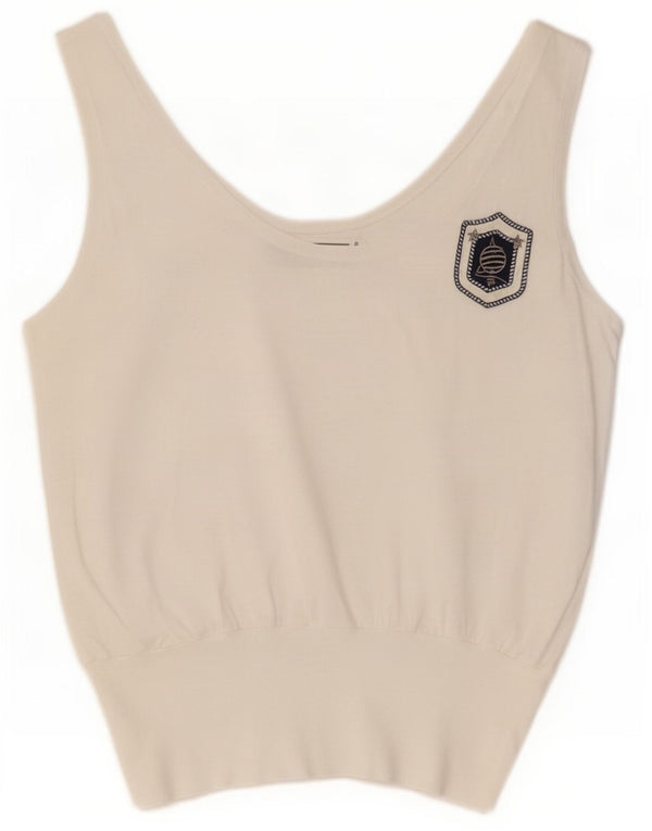Colete feminino Marina Yachting Top UK 12 algodão branco médio