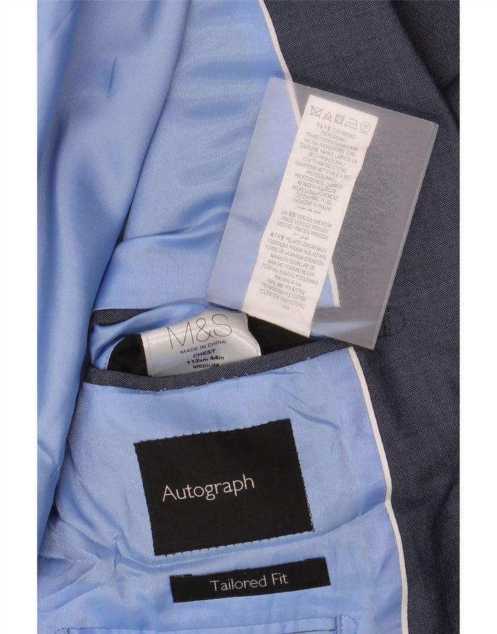 Jaqueta Blazer Masculina Marks & Spencer Tailored Fit Reino Unido 38 Azul Marinho Médio