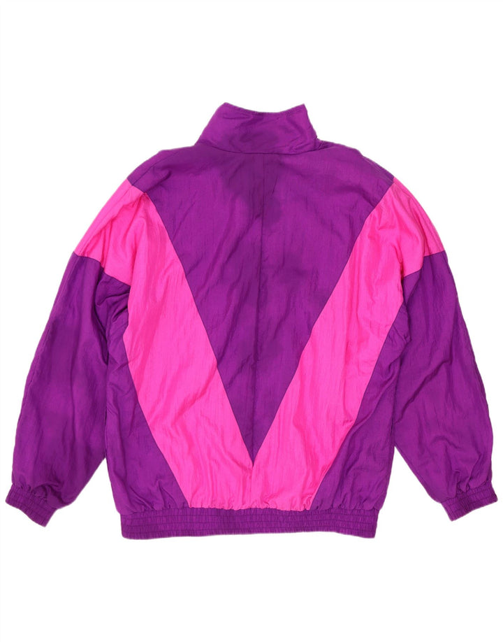 Sunterra feminino oversized agasalho top jaqueta Reino Unido 10 pequeno roxo geométrico