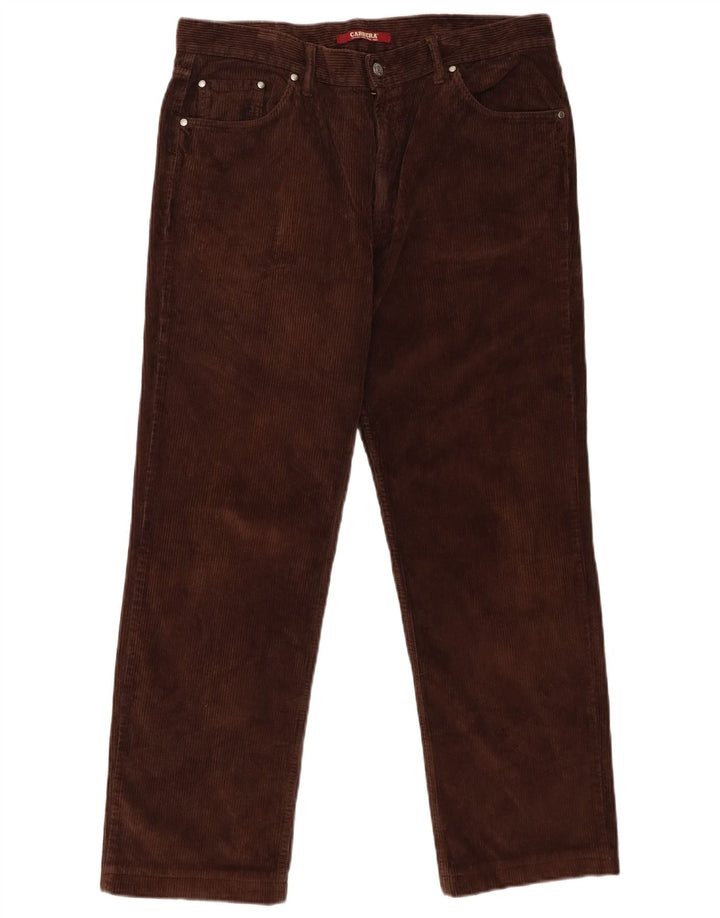 Calça masculina reta de veludo CARRERA W36 L29 marrom