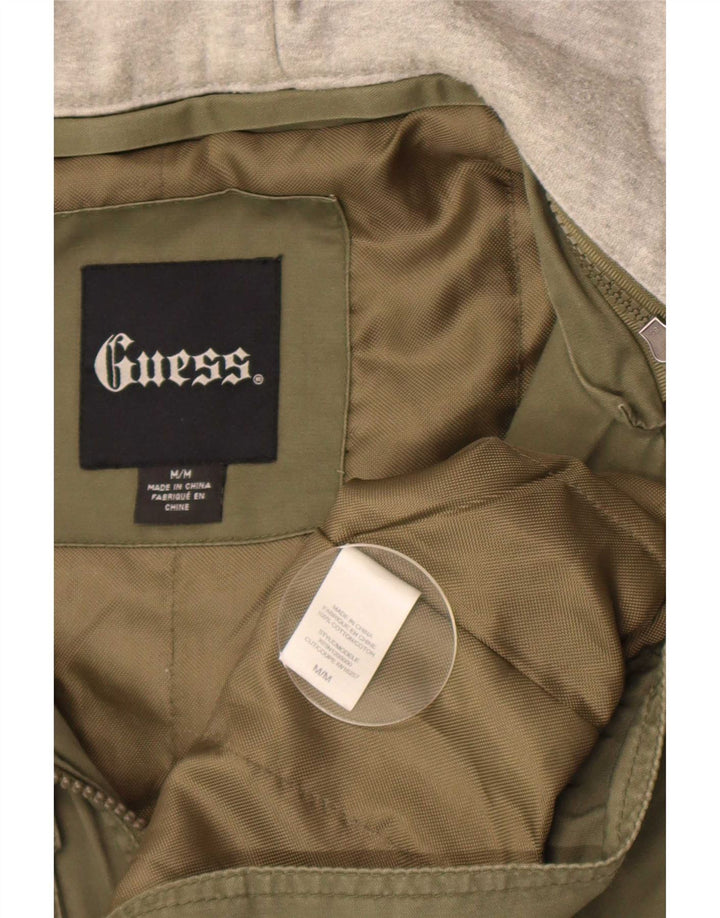 Jaqueta utilitária masculina com capuz Guess UK 38 Medium Khaki Colourblock
