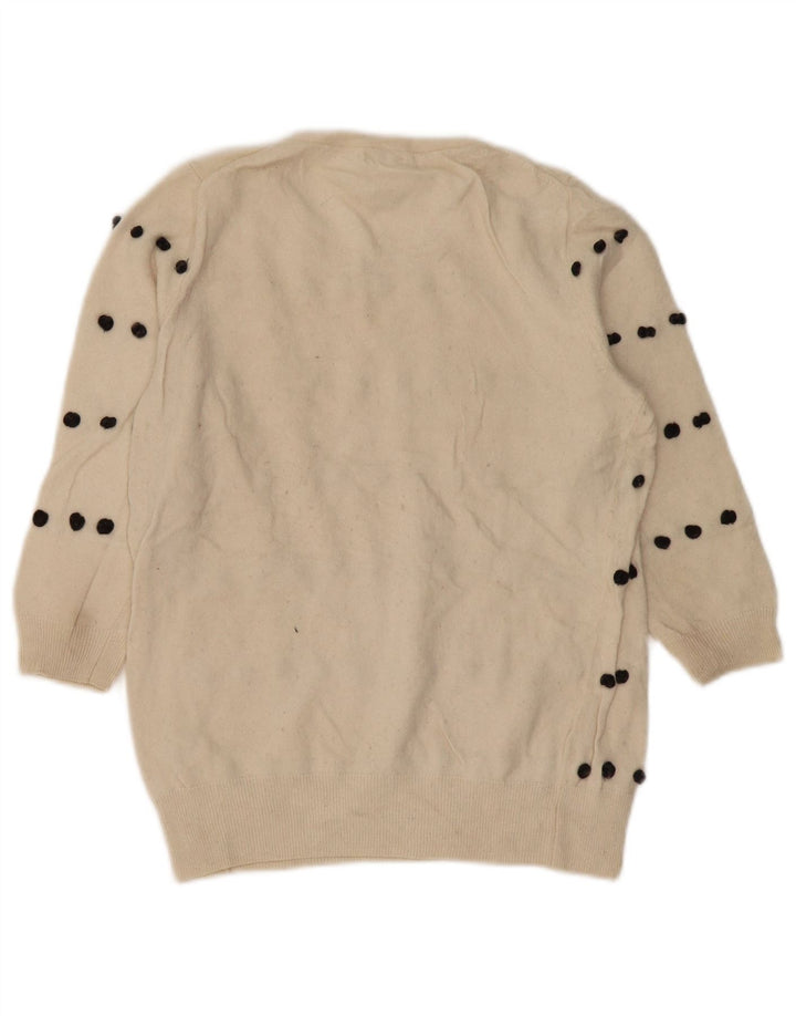 Suéter feminino J. Crew com gola canoa e viscose branca pequena Reino Unido 10