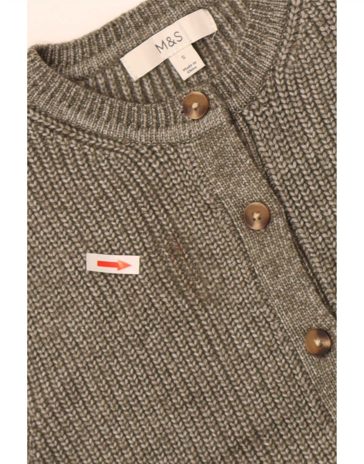 Suéter cardigã feminino sem mangas Marks & Spencer Reino Unido 10 pequeno cinza