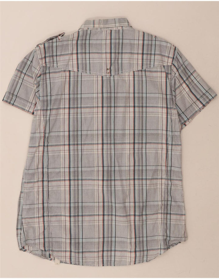 WRANGLER Mens Short Sleeve Shirt 2XL Grey Check Cotton Vintage Wrangler and Second-Hand Wrangler from Messina Hembry 