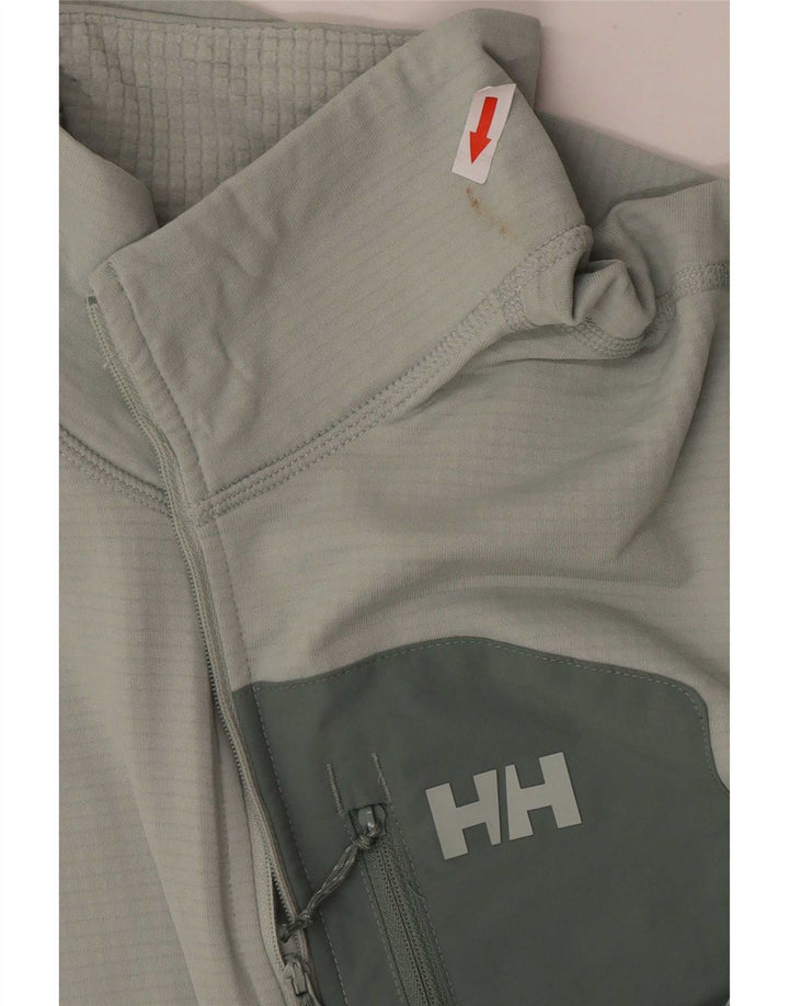 Pulôver masculino Helly Hansen com zíper e gola em bloco colorido verde médio