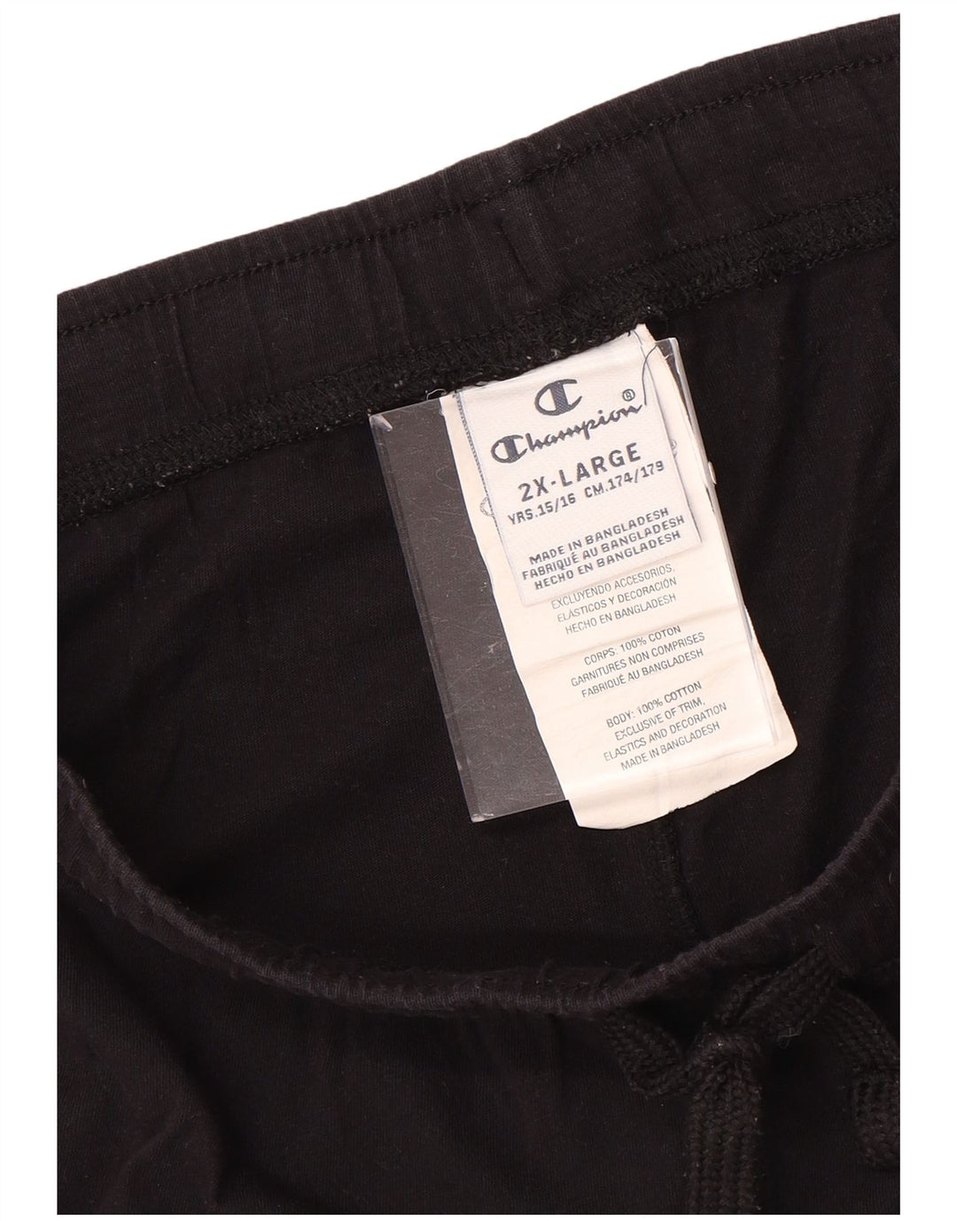 Shorts esportivos femininos CHAMPION 15-16 anos 2XL preto tie-dye algodão