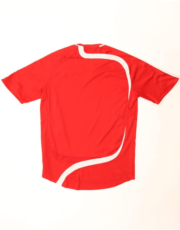 Adidas Mens T-Shirt Top Grande Poliéster Colorblock Vermelho