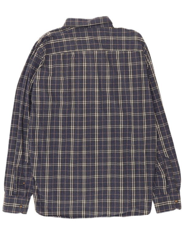 Camisa masculina Benetton 2XL algodão xadrez azul marinho