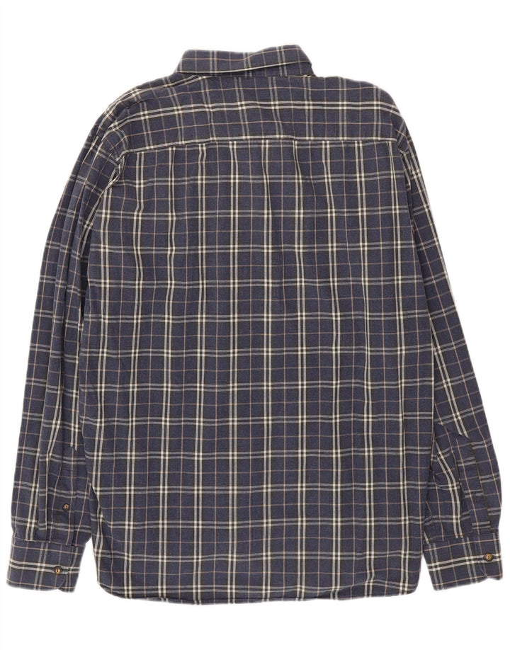 Camisa masculina Benetton 2XL algodão xadrez azul marinho