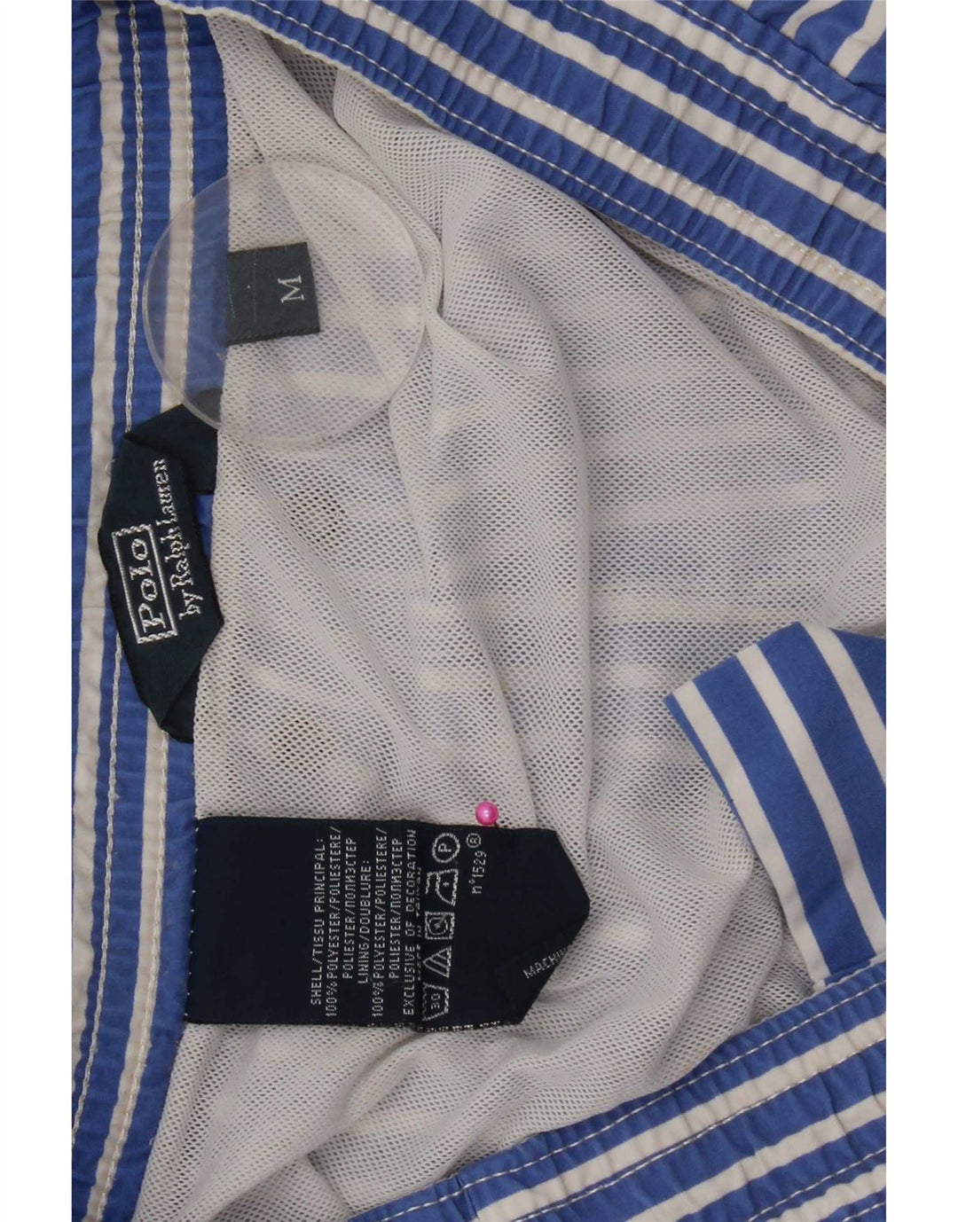 Polo Ralph Lauren Shorts de natação masculino poliéster listrado azul médio