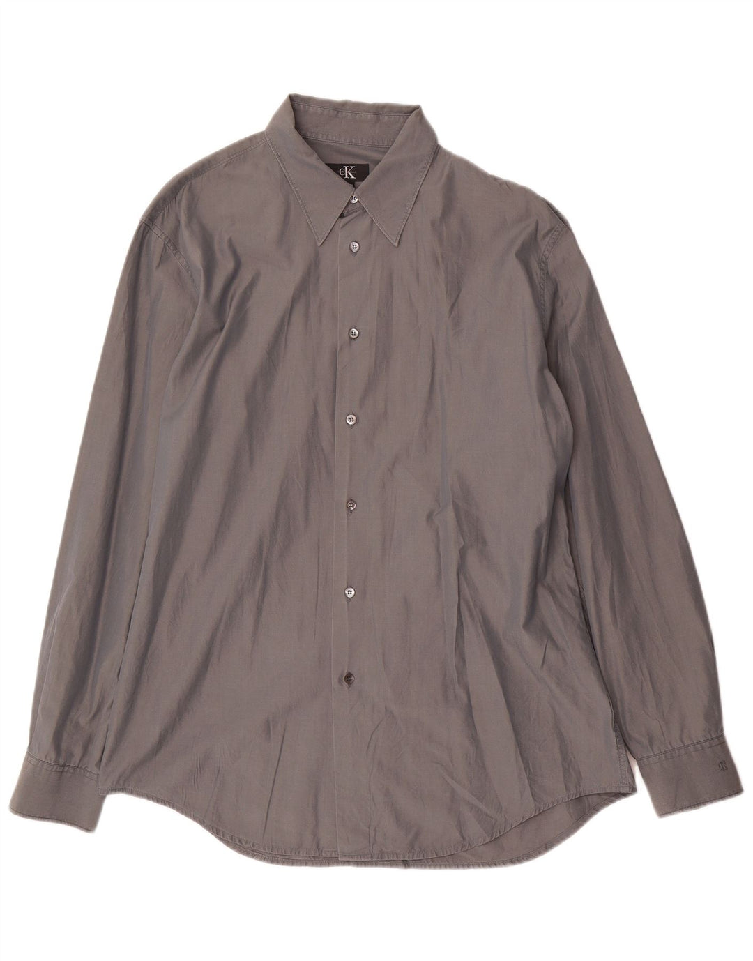 Camisa masculina Calvin Klein tamanho 43 grande algodão cinza