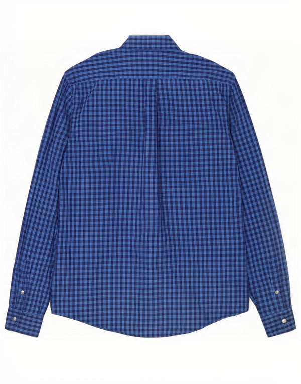 Camisa masculina de ajuste padrão Gap algodão guingão azul médio