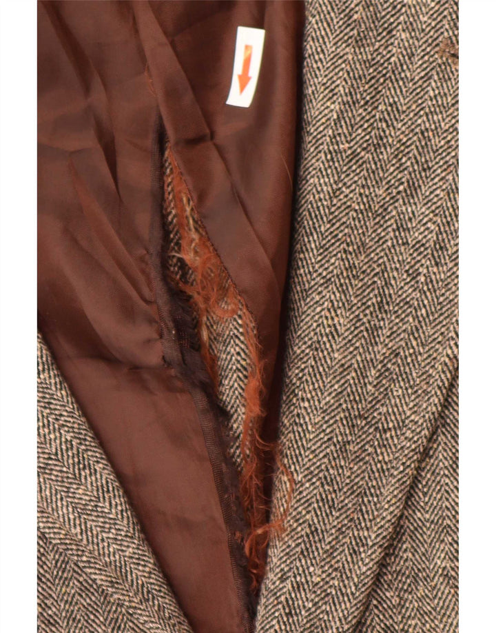 Jaqueta Blazer Masculina Gap com 2 Botões Reino Unido 36 Pequena Espinha de Peixe Marrom Poliamida