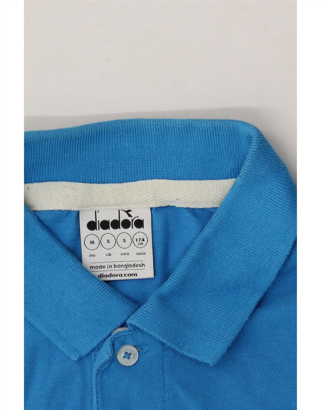 DIADORA Mens Polo Shirt Small Blue Cotton Vintage Diadora and Second-Hand Diadora from Messina Hembry 