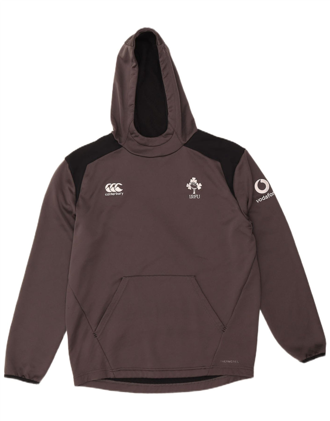 Canterbury Mens IRFU moletom com capuz grande cinza colorblock poliéster