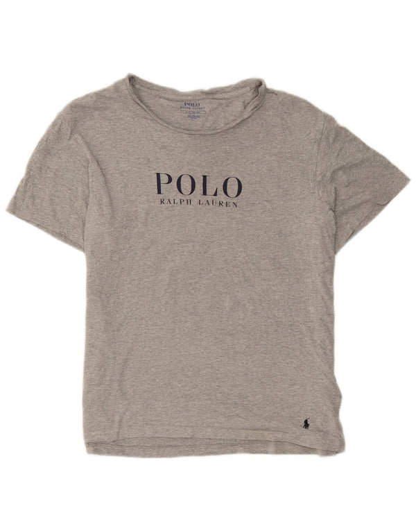 Camiseta feminina Polo Ralph Lauren com estampa gráfica UK 16 grande algodão cinza