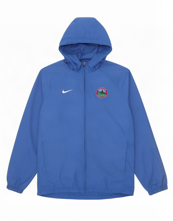 Jaqueta de chuva masculina Nike com capuz UK 40 grande azul nylon