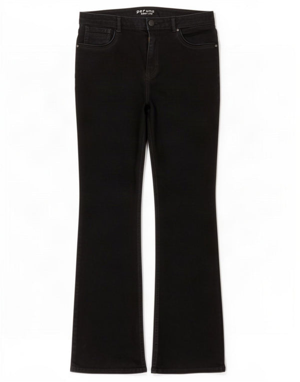 Calça jeans feminina Marks & Spencer Per Una Bootcut UK 14 grande W32 L30 preta