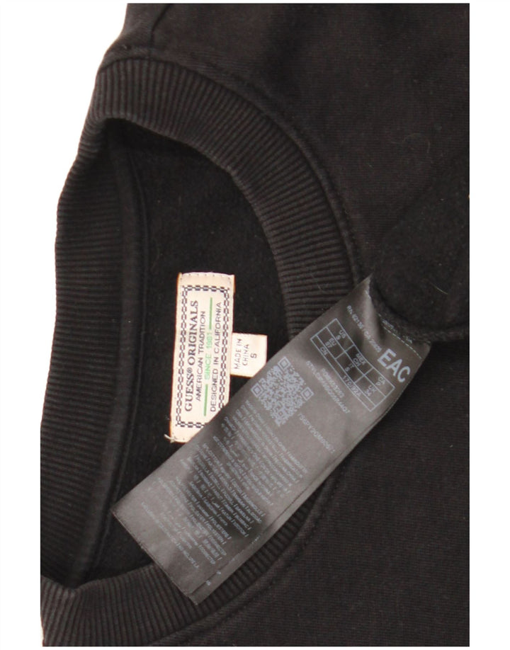 Guess moletom masculino gráfico jumper pequeno algodão preto