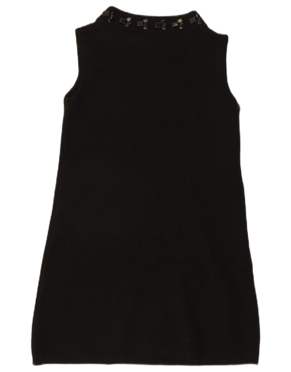 Zara vestido feminino sem mangas sem mangas UK 12 médio preto acrílico