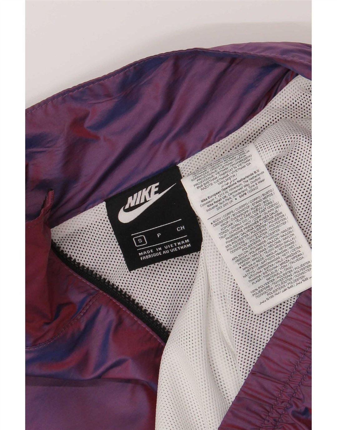 Nike feminino oversized gráfico agasalho top jaqueta reino unido 10 pequeno roxo