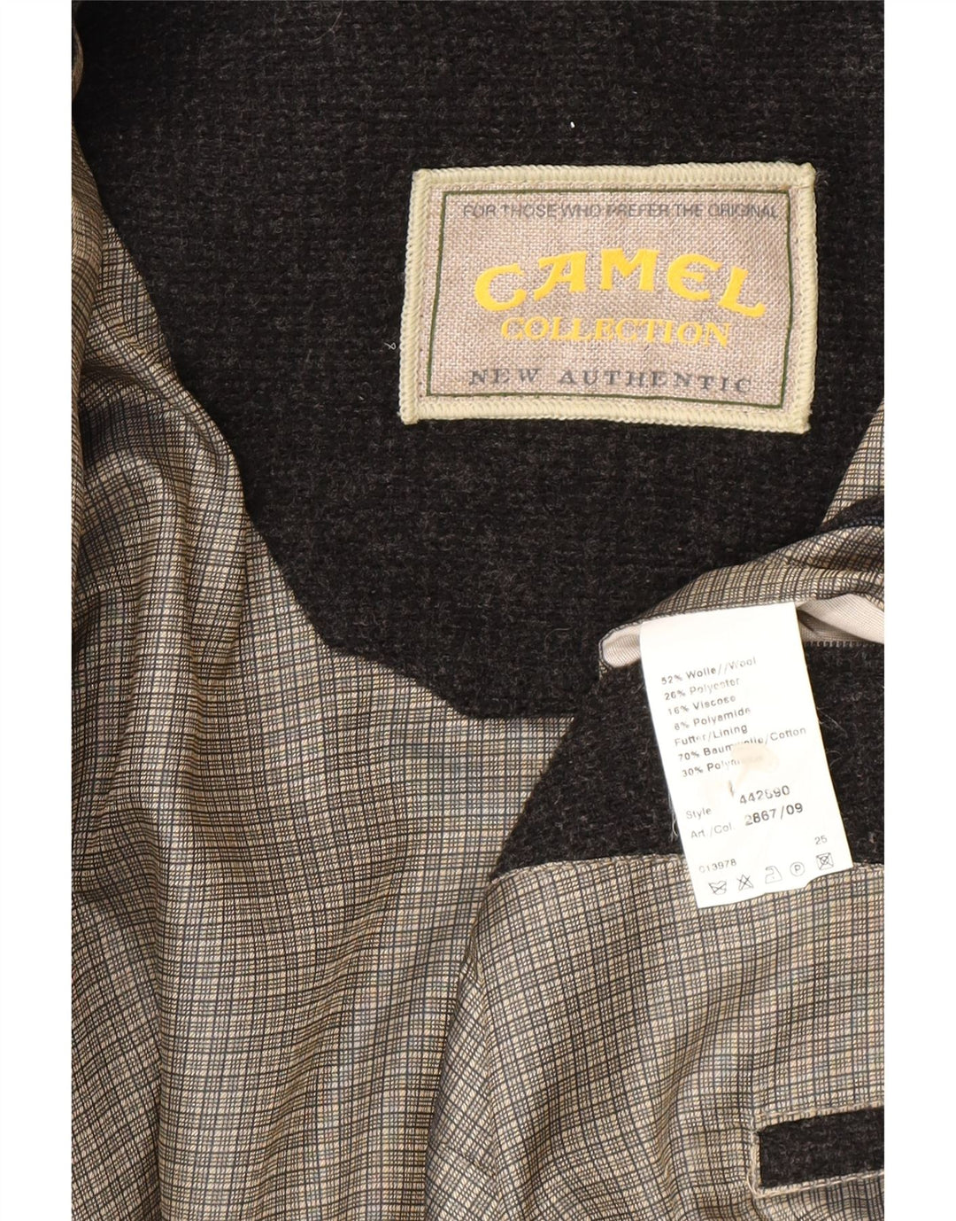 Jaqueta blazer masculina de malha com 3 botões CAMEL ACTIVE Reino Unido 40 grande lã cinza