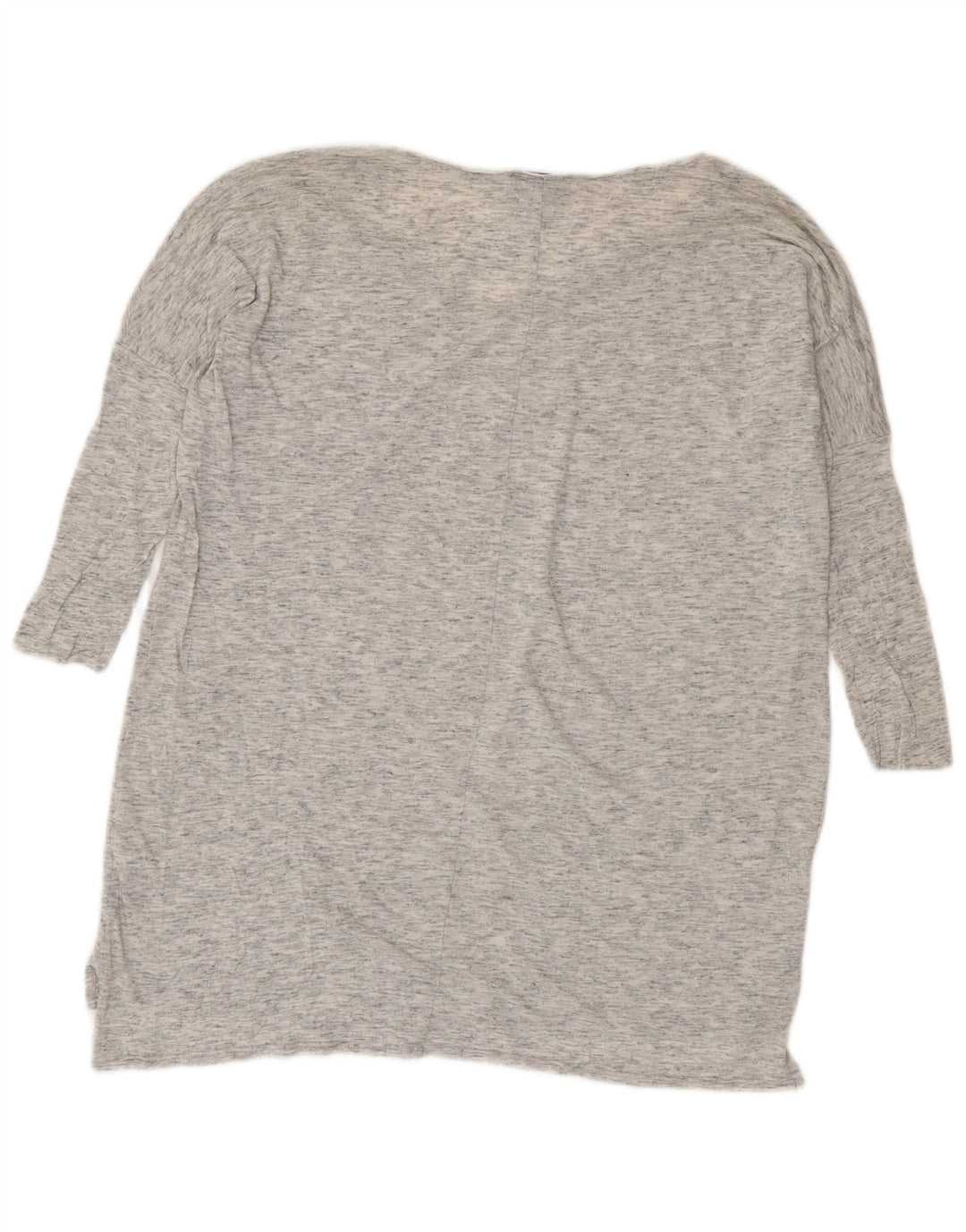 Topshop feminino oversized manga 3/4 Reino Unido 8 viscose manchada cinza pequena