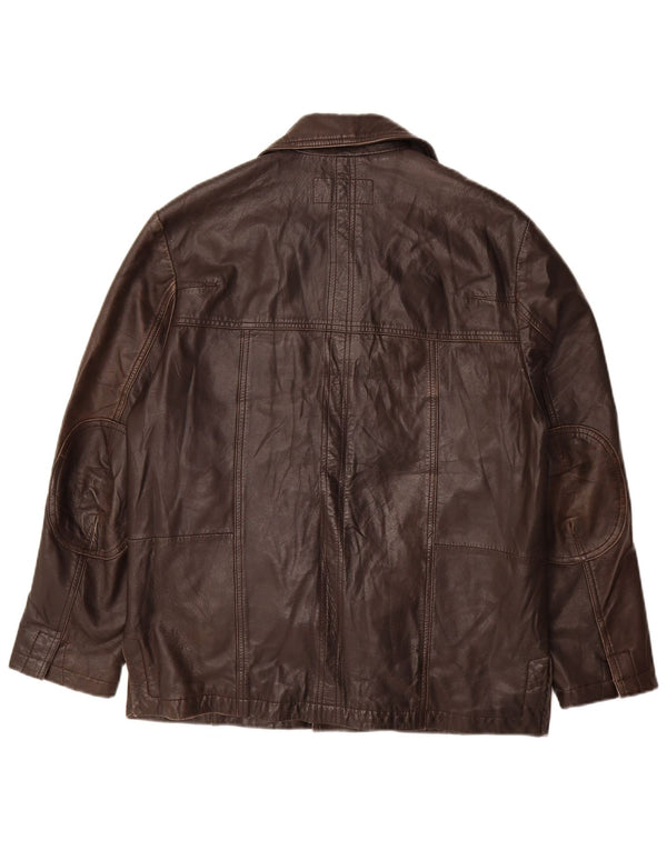 Jaqueta de couro masculina vintage EU 48 couro marrom médio