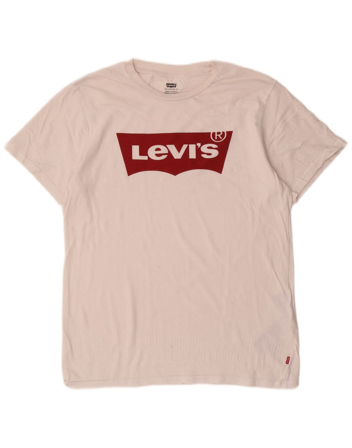 Camiseta gráfica masculina Levi's Top pequeno algodão branco