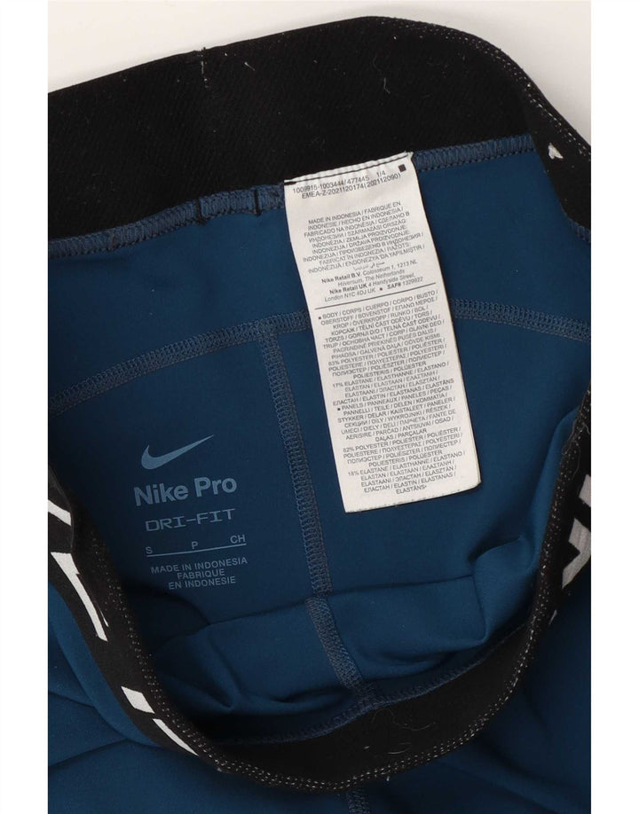 Leggings femininas Nike Dri Fit Graphic UK 10 pequeno azul colorblock poliéster