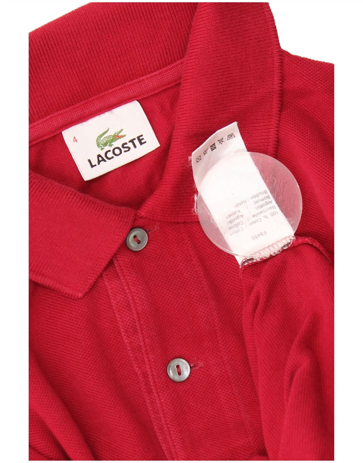 Camisa polo masculina Lacoste tamanho 4 médio algodão vermelho