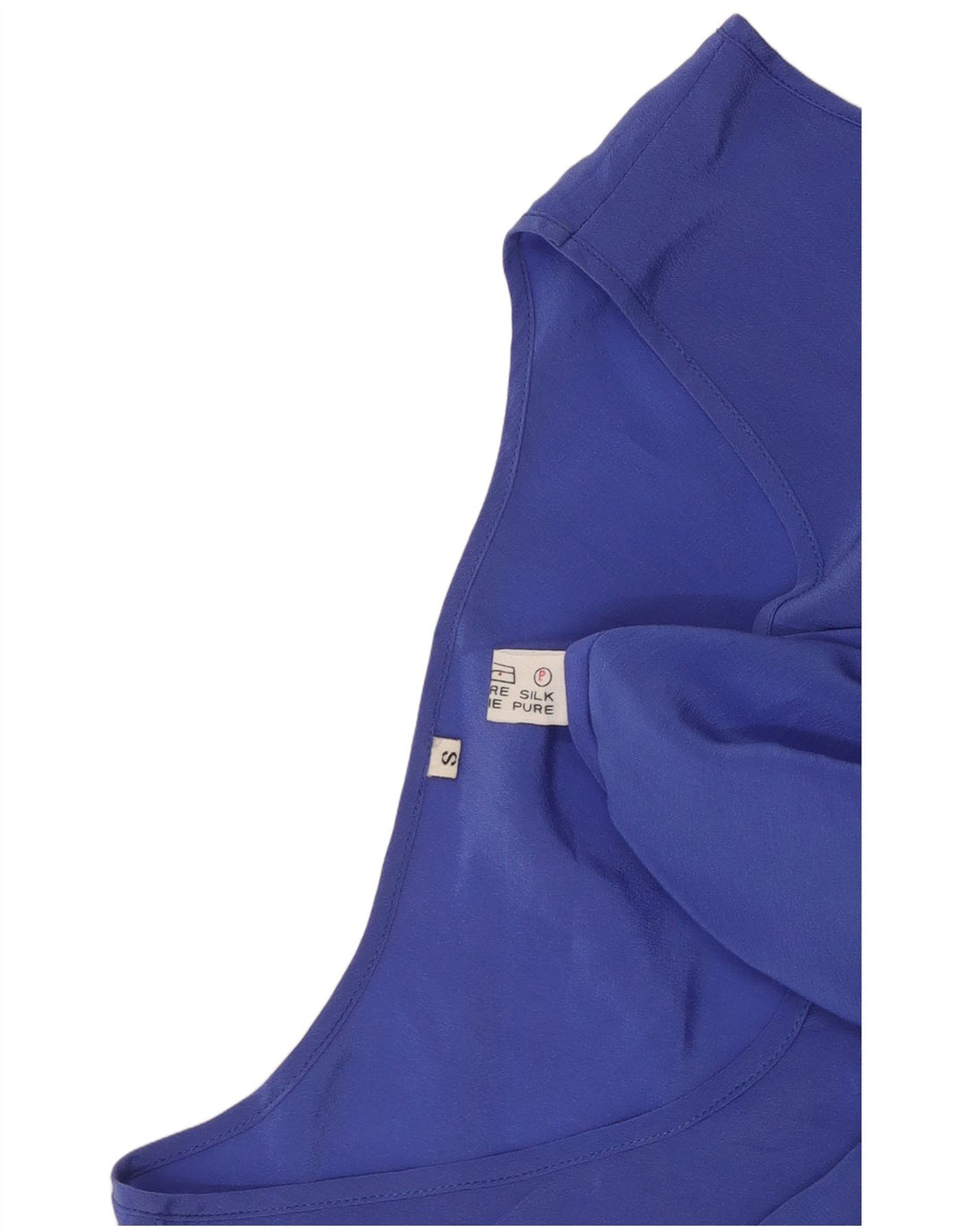 Colete transparente feminino vintage UK 8 seda azul pequena