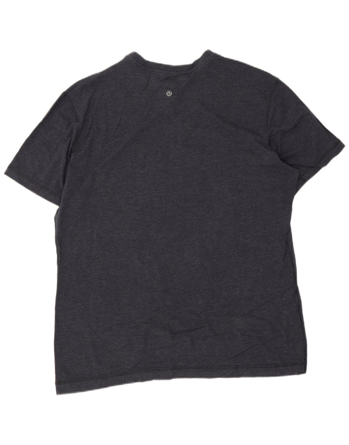 Camiseta masculina Lululemon Top 2XL algodão azul marinho