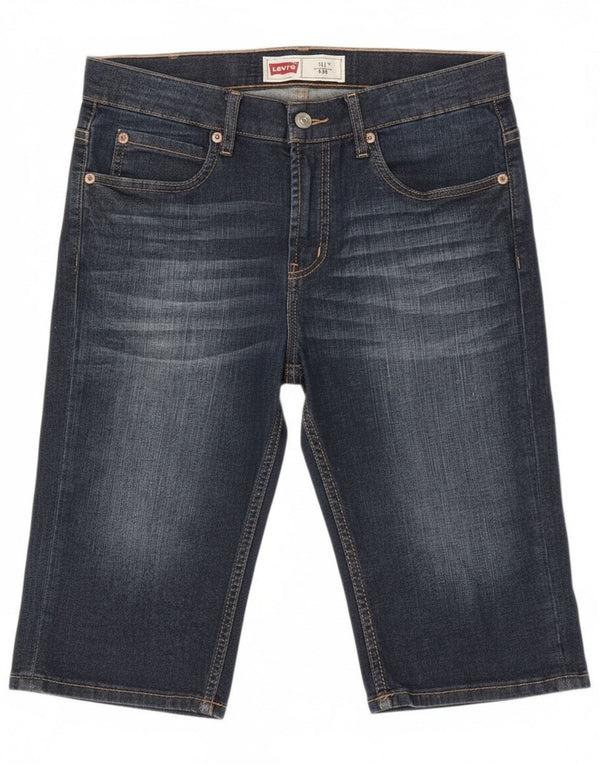 Shorts jeans Levi's Boys 511 Slim 15-16 anos W30 azul algodão