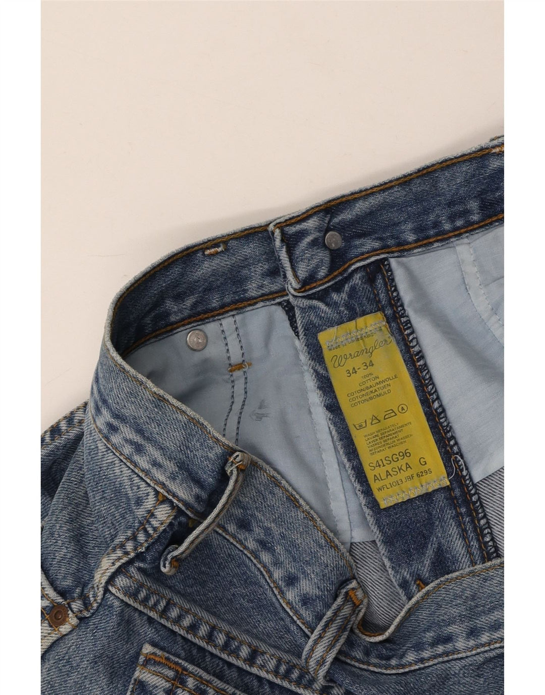 WRANGLER Masculino Alaska Straight Jeans W34 L27 Azul Algodão