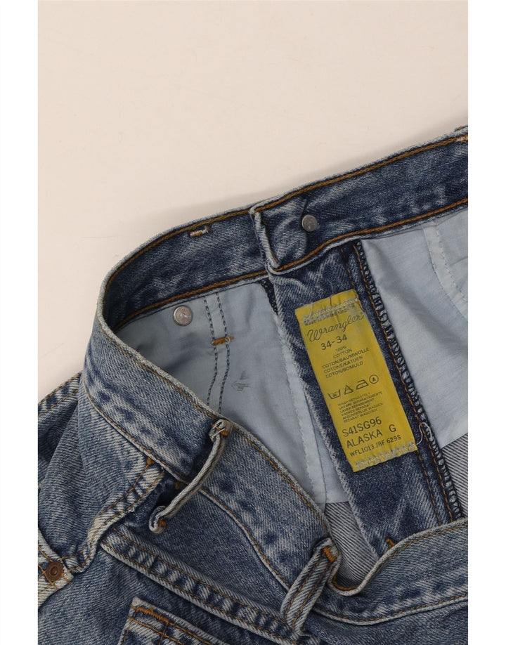 WRANGLER Masculino Alaska Straight Jeans W34 L27 Azul Algodão